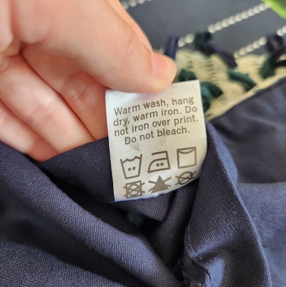 Tonlé Handwoven Pillowcase Navy And Teal Textured NWT 25x25 - Picture 2 of 9